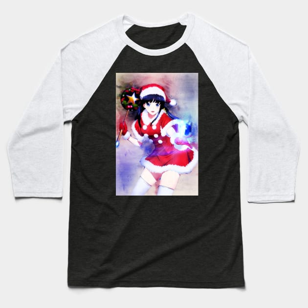 Shiba Miyuki Anime Watercolor Baseball T-Shirt by Isamu Studio